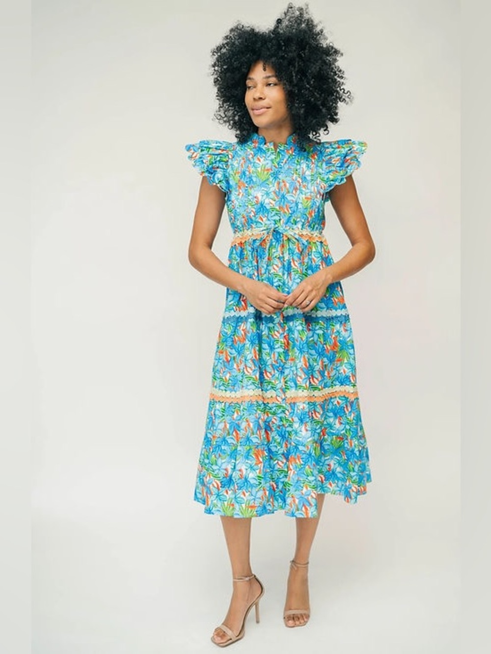 NWT Marie Collection by Victoria Dunn Beau Maxi Dress in Firecracker Blue Small